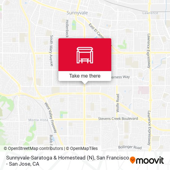 Sunnyvale-Saratoga & Homestead (N) map