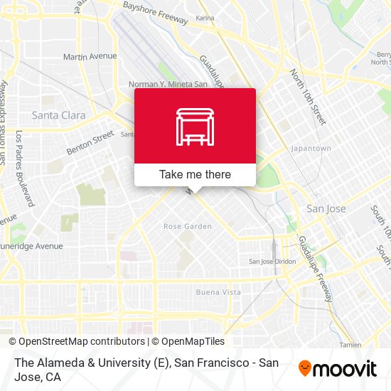 The Alameda & University (E) map