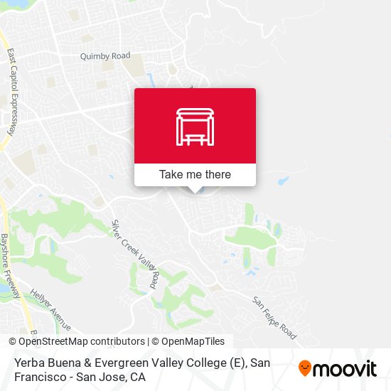 Yerba Buena & Evergreen Valley College map