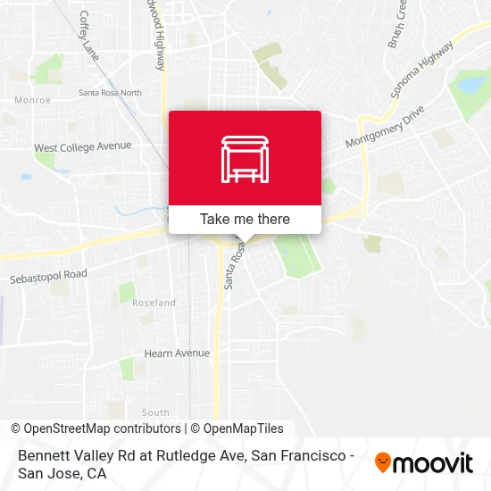 Bennett Valley Rd at Rutledge Ave map