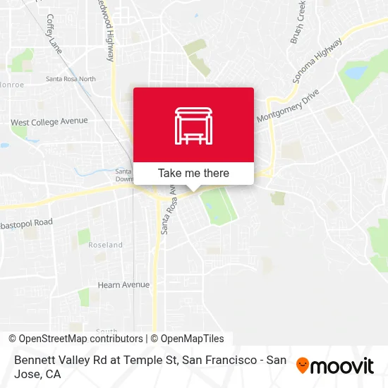 Bennett Valley Rd at Temple St map