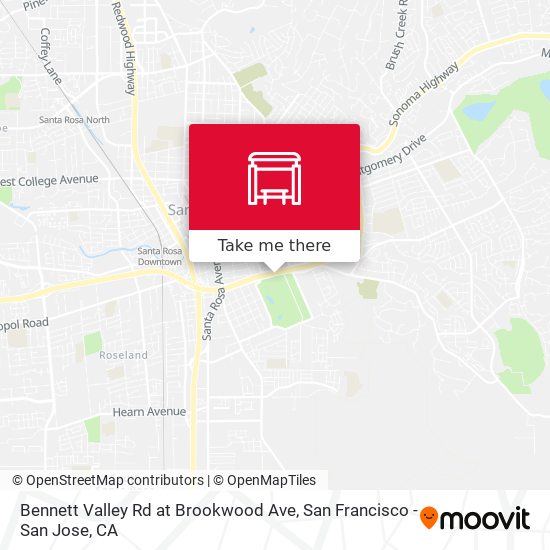 Bennett Valley Rd at Brookwood Ave map