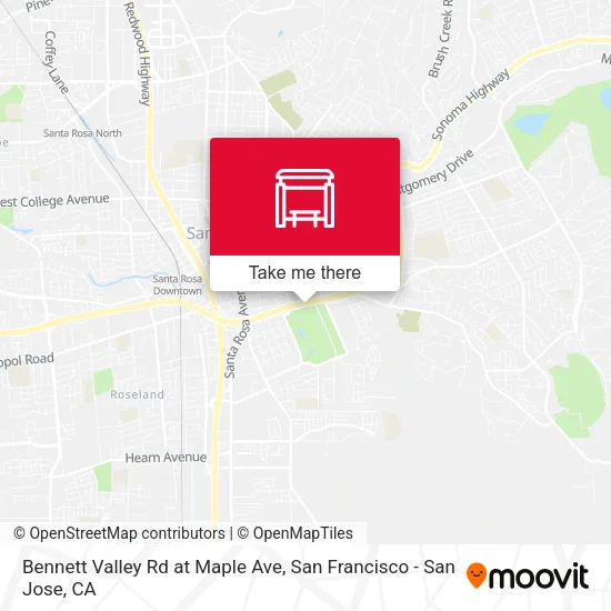 Bennett Valley Rd at Maple Ave map