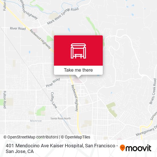 Mapa de 401 Mendocino Ave Kaiser Hospital