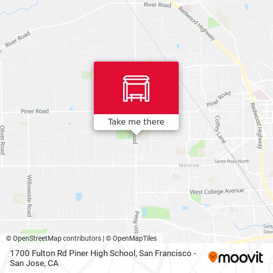 1700 Fulton Rd Piner High School map