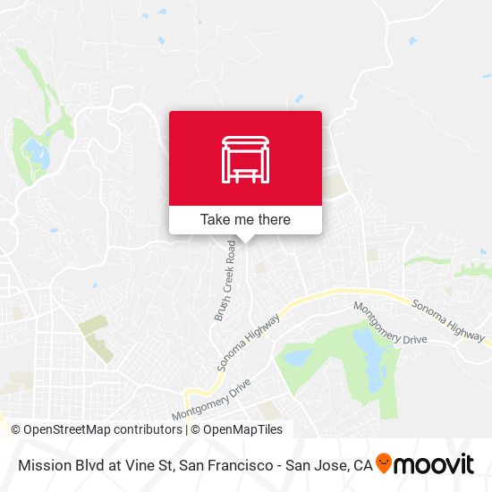 Mission Blvd at Vine St map
