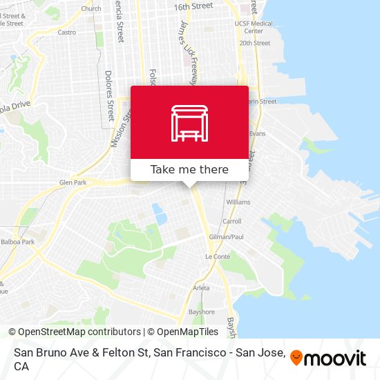 Mapa de San Bruno Ave & Felton St