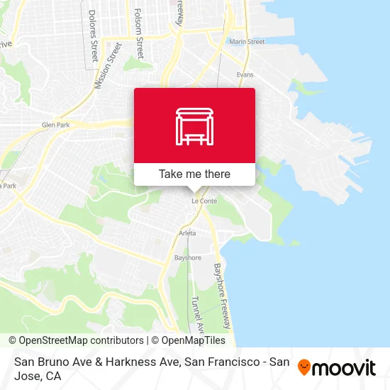 Mapa de San Bruno Ave & Harkness Ave