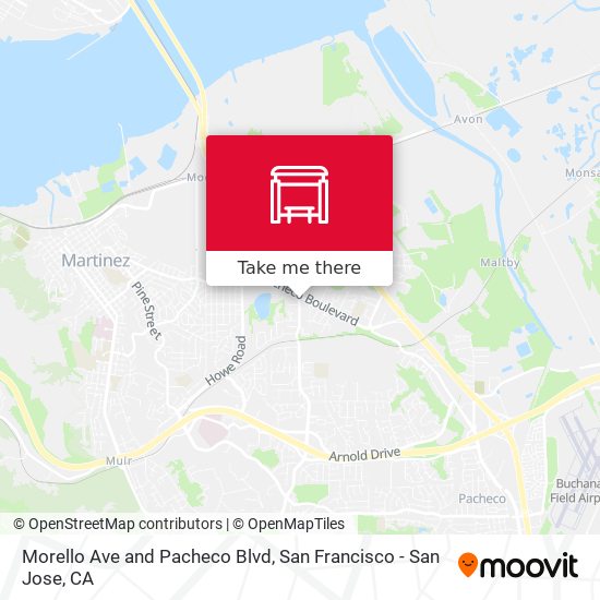 Morello Ave and Pacheco Blvd map