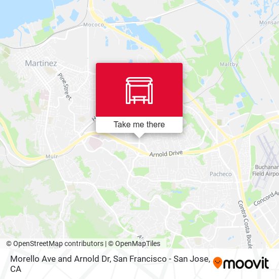 Morello Ave and Arnold Dr map