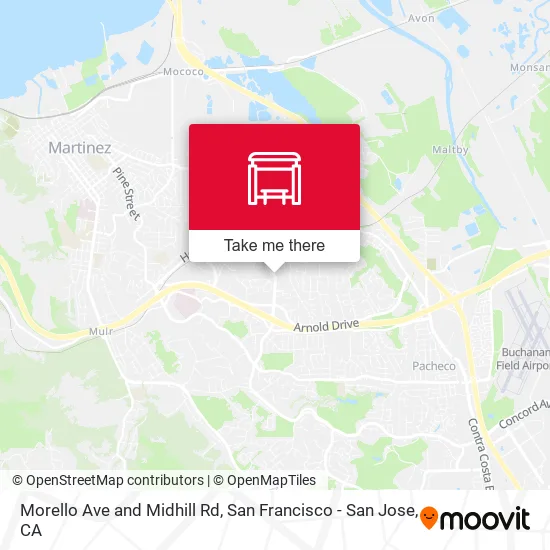 Morello Ave and Midhill Rd map