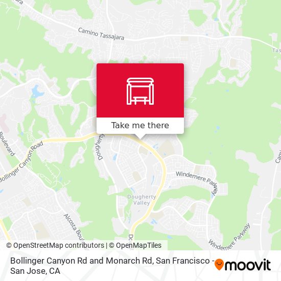Bollinger Canyon Rd and Monarch Rd map