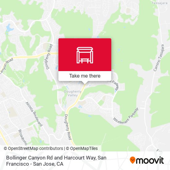 Bollinger Canyon Rd and Harcourt Way map