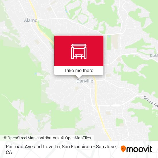 Railroad Ave and Love Ln map