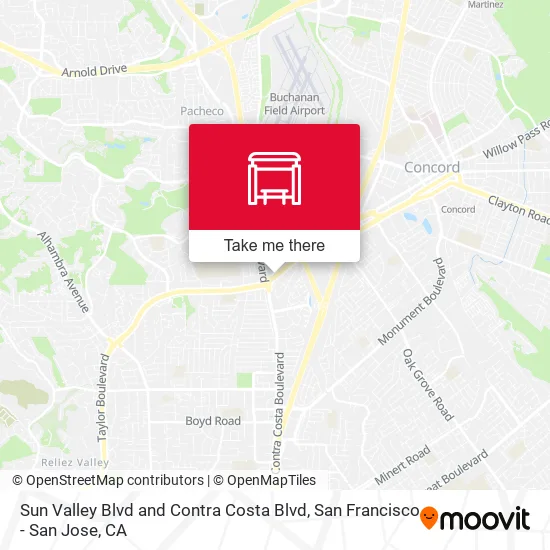 Sun Valley Blvd and Contra Costa Blvd map