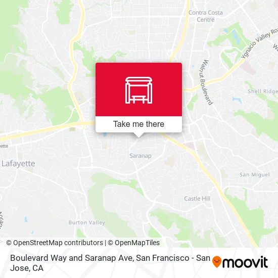 Boulevard Way and Saranap Ave map