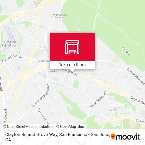 Clayton Rd and Grove Way map