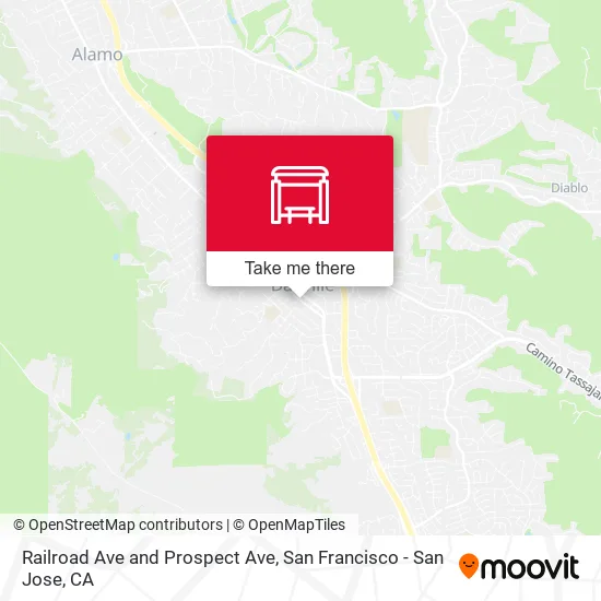 Railroad Ave and Prospect Ave map