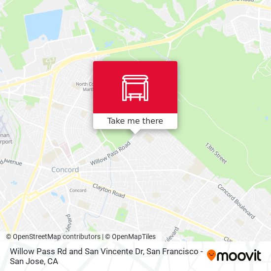 Willow Pass Rd and San Vincente Dr map