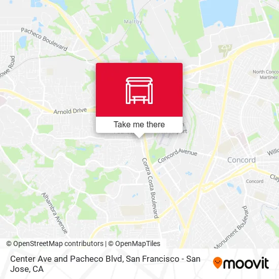 Center Ave and Pacheco Blvd map