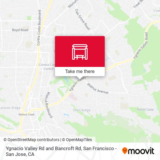 Ygnacio Valley Rd and Bancroft Rd map