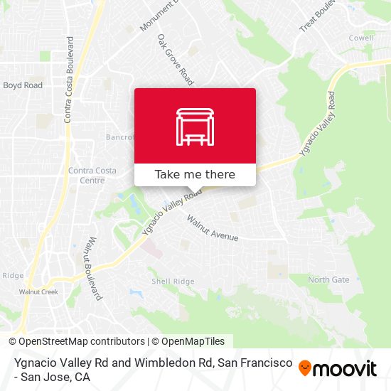 Ygnacio Valley Rd and Wimbledon Rd map