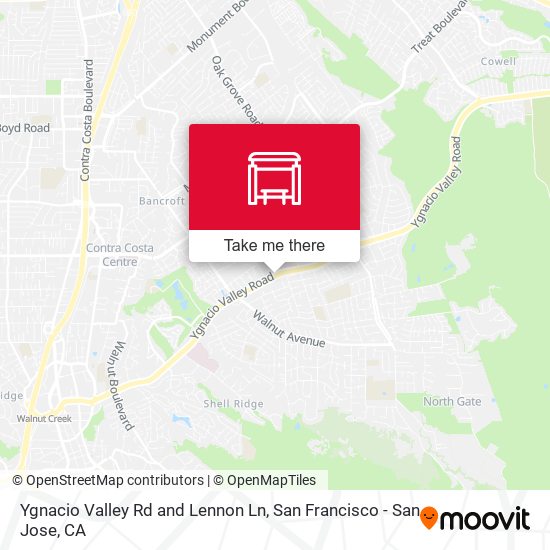 Ygnacio Valley Rd and Lennon Ln map
