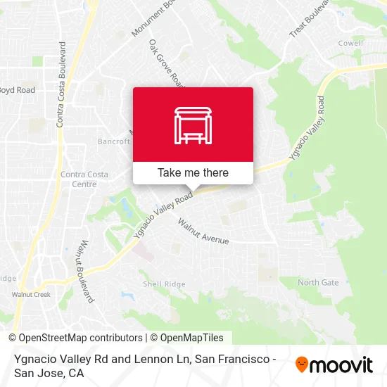 Ygnacio Valley Rd and Lennon Ln map
