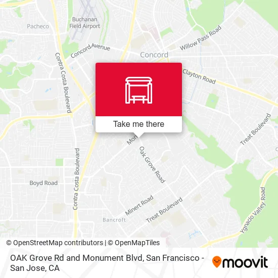 Mapa de OAK Grove Rd and Monument Blvd