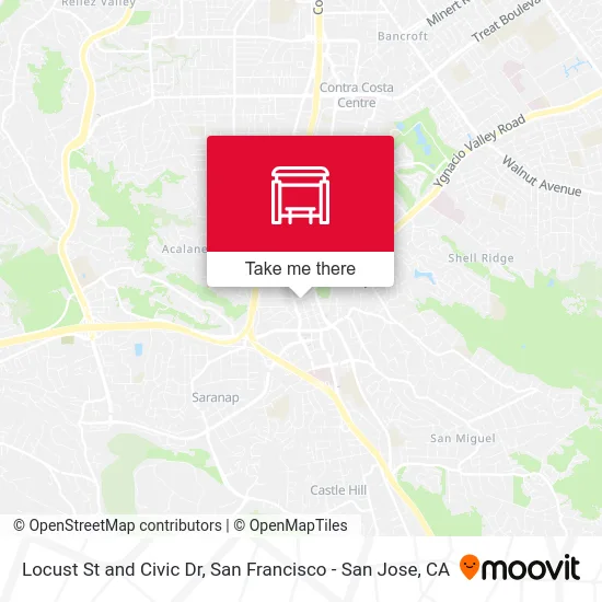 Locust St and Civic Dr map