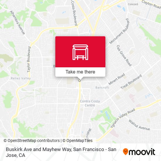 Buskirk Ave and Mayhew Way map