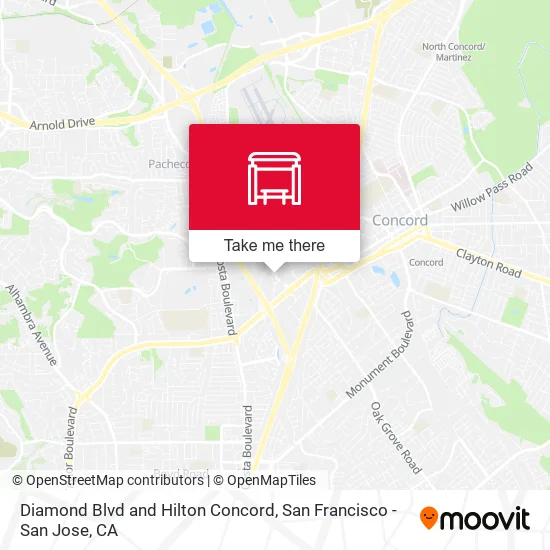 Diamond Blvd and Hilton Concord map