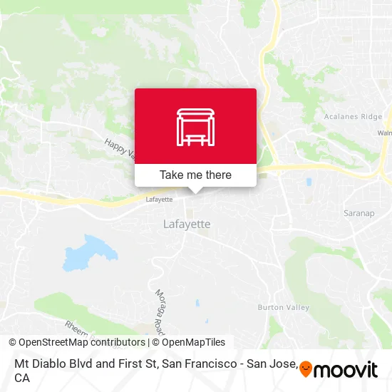 Mt Diablo Blvd and First St map