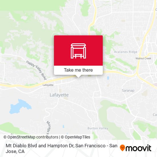 Mt Diablo Blvd and Hampton Dr map