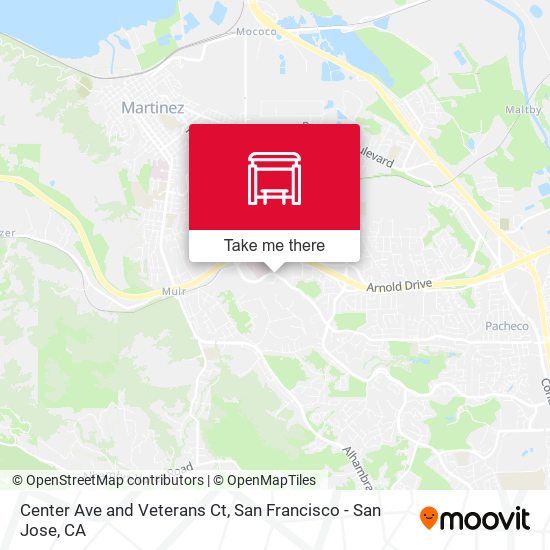 Center Ave and Veterans Ct map