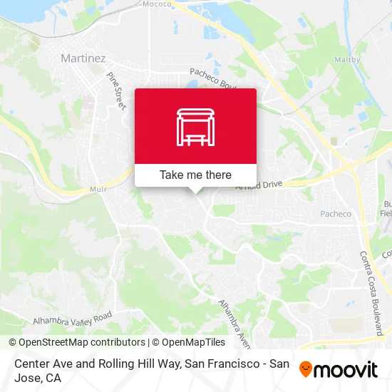 Center Ave and Rolling Hill Way map