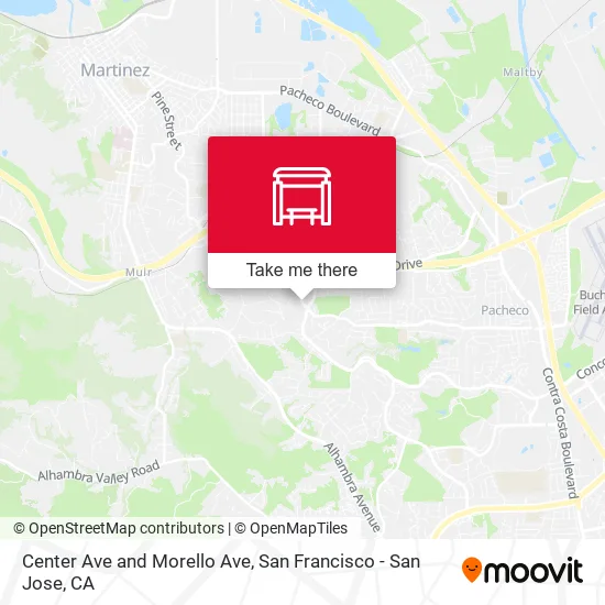 Center Ave and Morello Ave map