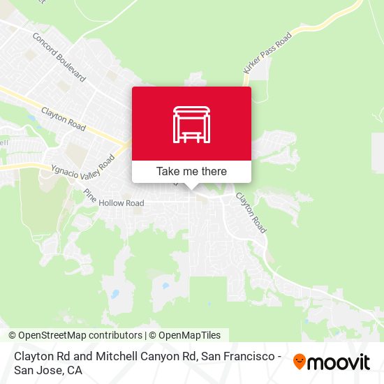 Mapa de Clayton Rd and Mitchell Canyon Rd