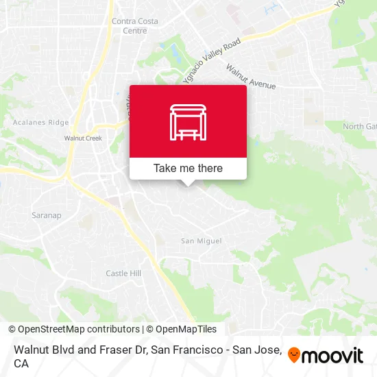 Walnut Blvd and Fraser Dr map