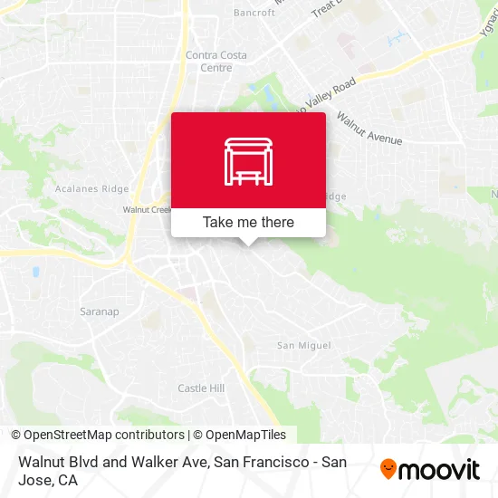 Walnut Blvd and Walker Ave map