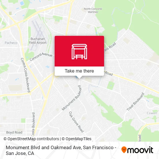 Monument Blvd and Oakmead Ave map