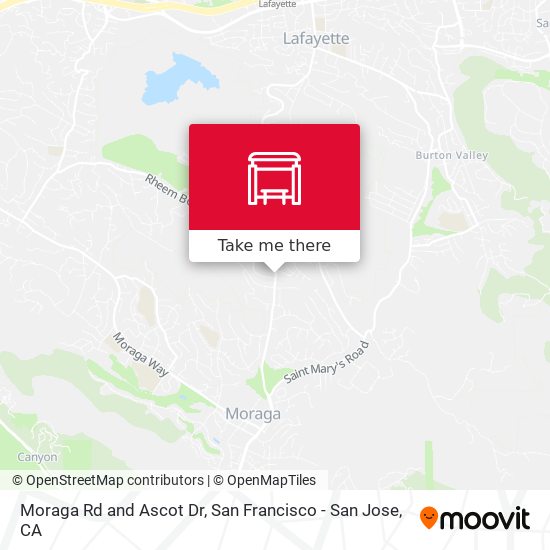 Moraga Rd and Ascot Dr map