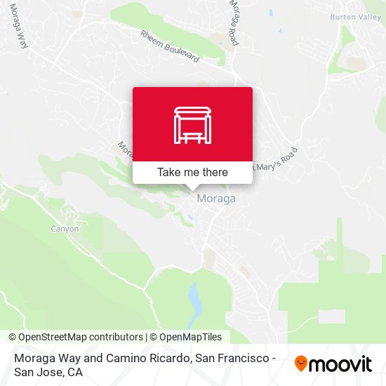 Moraga Way and Camino Ricardo map
