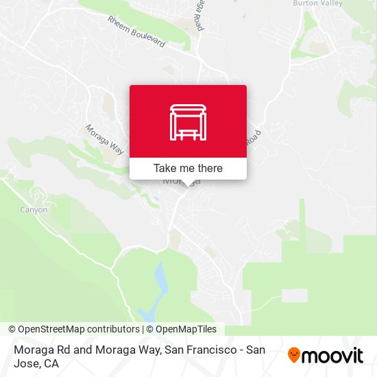 Moraga Rd and Moraga Way map