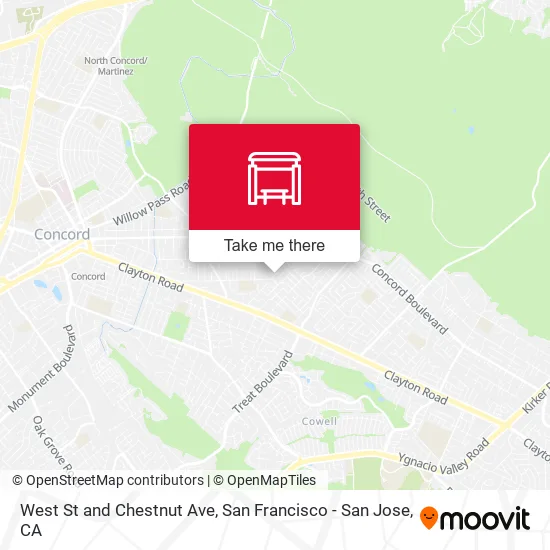 West St and Chestnut Ave map