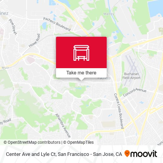 Center Ave and Lyle Ct map