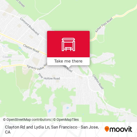 Clayton Rd and Lydia Ln map