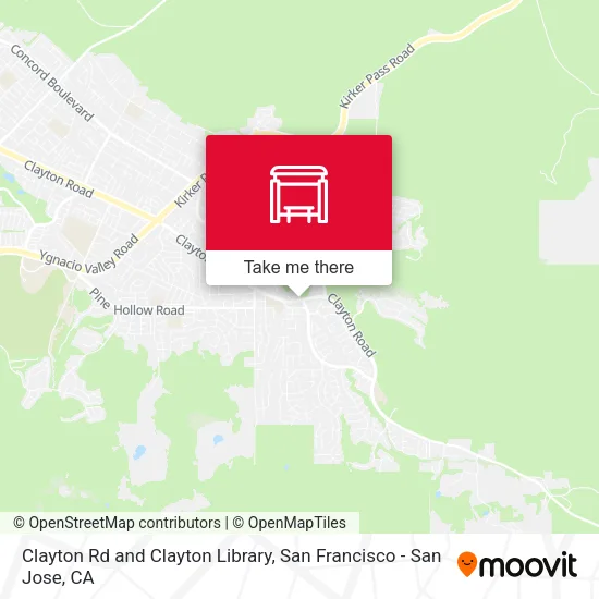 Clayton Rd and Clayton Library map