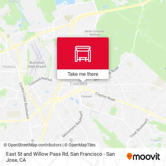 Mapa de East St and Willow Pass Rd