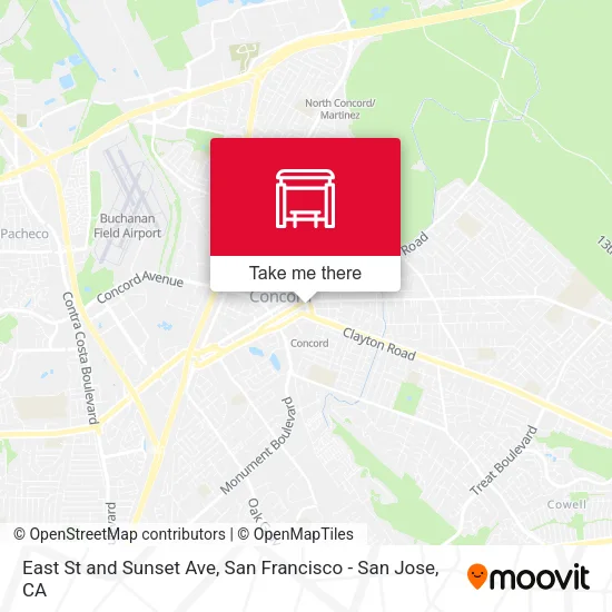 Mapa de East St and Sunset Ave